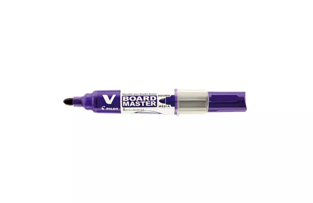 MARCADOR PARA QUADRO BRANCO RECARREGÁVEL V-BOARD MASTER VIOLETA PILOT | PONTA MÉDIA