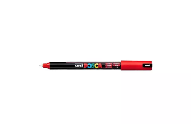 CANETA POSCA PC-1MR VERMELHA - PONTA EXTRAFINA 0,7MM | UNI-BALL