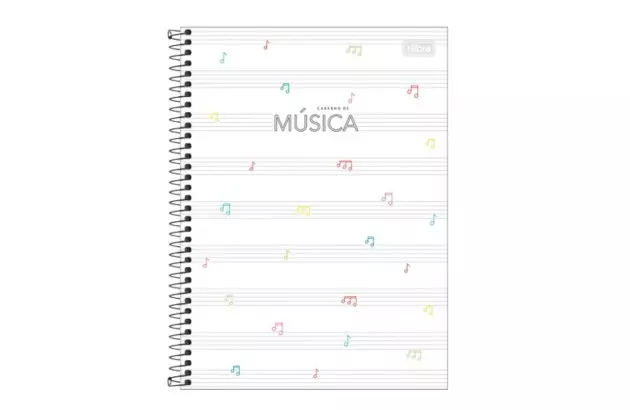 CADERNO DE MÚSICA CAPA FLEXÍVEL 48 FOLHAS PEQUENO 205X149 MM - UNIDADE | TILIBRA