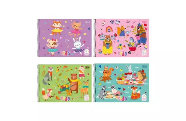 CADERNO MEIA PAUTA CAPA DURA 40 FOLHAS 63G/M² KIDS MASCULINO SORTIDO 200X275MM - UNIDADE | TILIBRA