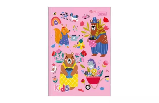 CADERNO 1/4 CAPA DURA COSTURADO 48F KIDS FEMININO 140X200MM SORTIDO - UNIDADE | TILIBRA
