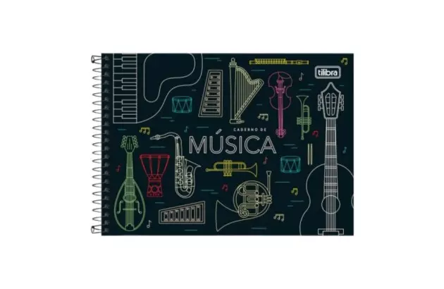 CADERNO DE MÚSICA CAPA DURA 80 FOLHAS PEQUENO 205X149 MM - UNIDADE | TILIBRA