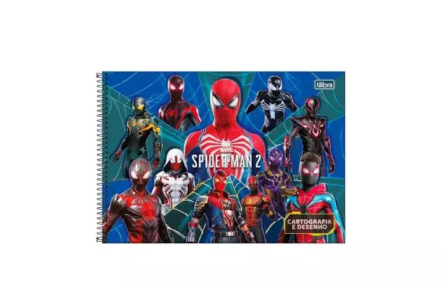 CADERNO DE DESENHO CAPA DURA 80 FOLHAS SPIDERMAN GAME 200X275MM - UNIDADE | TILIBRA