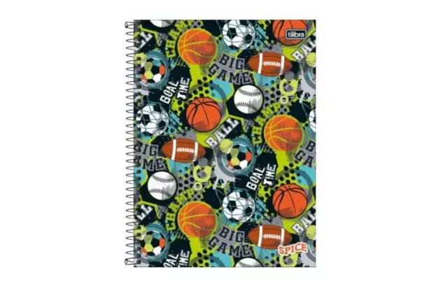 CADERNO UNIVERSITÁRIO 12 MATERIA 192 FOLHAS CAPA DURA SPICE MASCULINO TILIBRA