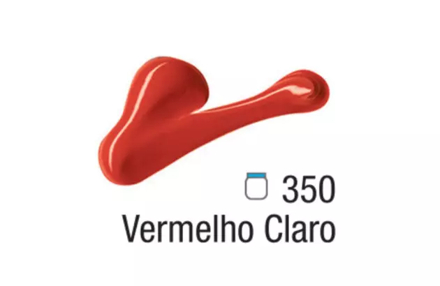 TINTA ACRÍLICA PARA TELA ACRYLIC COLORS 20ML VERMELHO CLARO 350 - UNIDADE | ACRILEX 13123