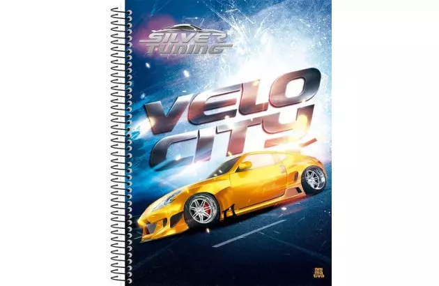 CADERNO CAPA DURA 1 MATERIA SILVER TUNING 80 FOLHAS ANIMATIVA