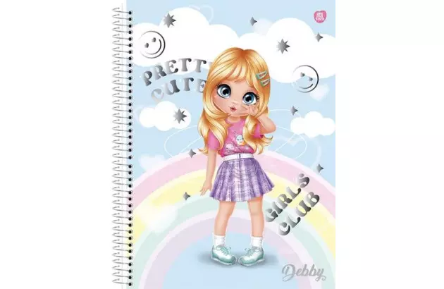 CADERNO CAPA DURA 1 MATERIA DEBBY 80 FOLHAS ANIMATIVA