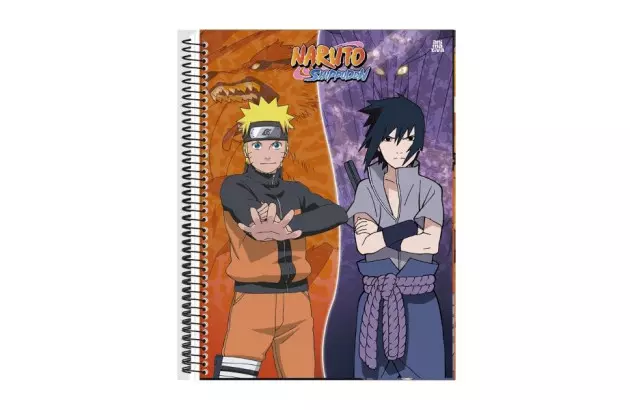 CADERNO CAPA DURA 1 MATERIAS 80 FOLHAS NARUTO ANIMATIVA