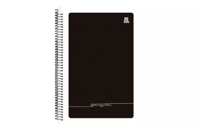 CADERNO ESPIRAL 1/4 80 FOLHAS ANOTACOES ANIMATIVA