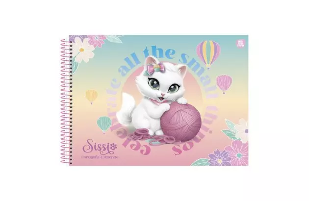 CADERNO DE DESENHO CAPA DURA 80 FOLHAS SISSI ANIMATIVA