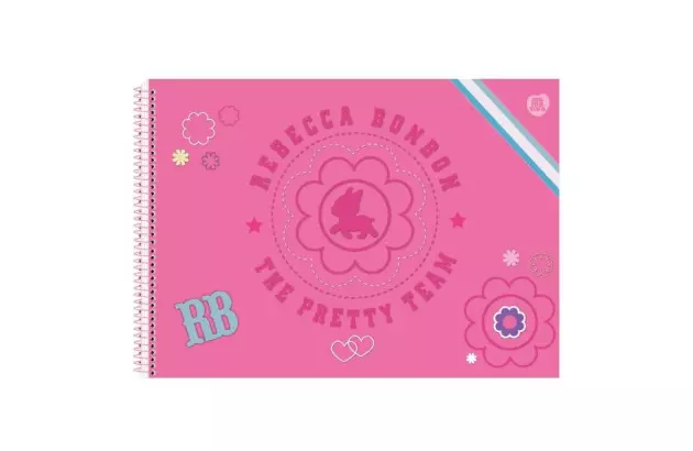CADERNO DE DESENHO CAPA DURA 60 FOLHAS REBECCA BONBON ANIMATIVA
