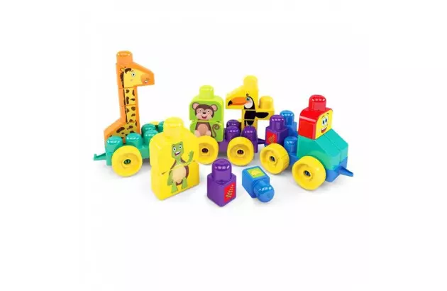BRINQUEDO TREM PUXA ZOO 33 PEÇAS MK362 18 MESES DISMAT