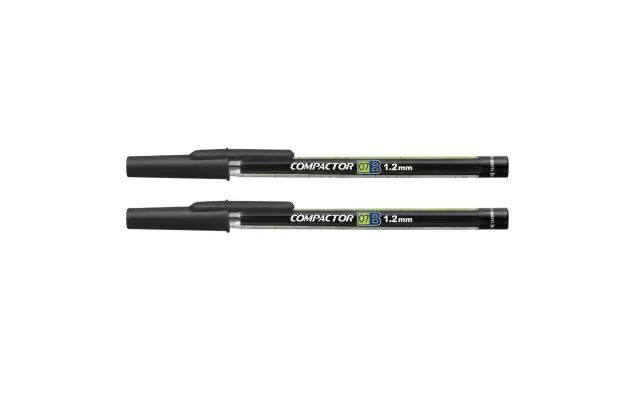 CANETA ESFEROGRAFICA 1.2 COMPACTOR 07B  BLISTER COM 2 PT/PT