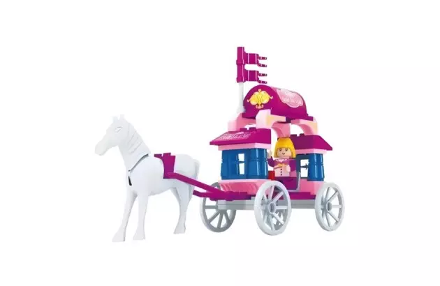 BRINQUEDO BLOCOS DE MONTAR CARRUAGEM DA PRINCESA 57 PEÇAS XALINGO