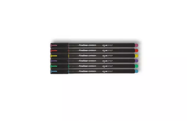 ESTOJO CANETA ESFEROGRÁFICA 6 CORES FINELINER 0.5 CARBON LINE JOCAR OFFICE – 10243