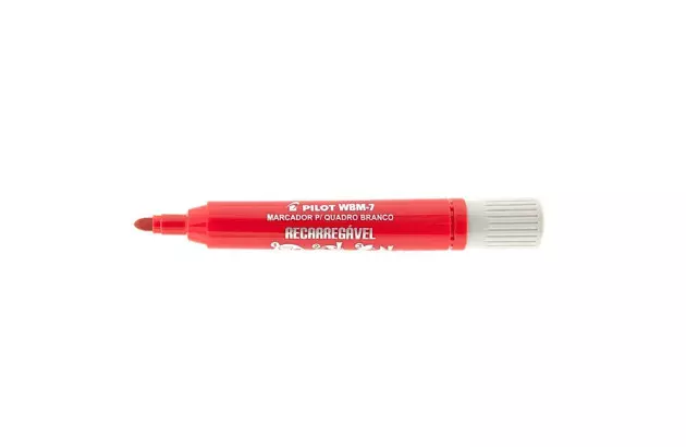 MARCADOR PARA QUADRO BRANCO RECARREGÁVEL WBM-7 VERMELHO PILOT | PONTA REDONDA 4.0 MM