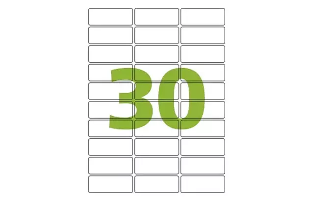 ETIQUETA ADESIVA CARTA 30 25,4X66,7 MM 25 FOLHAS BRANCA - IMPRESSORA INJET OU LASER | COLACRIL CC280