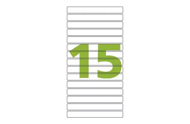 ETIQUETA ADESIVA CARTA 15 16,9X147,6MM 25 FOLHA BRANCA - IMPRESSORA INJET OU LASER | COLACRIL CC299L