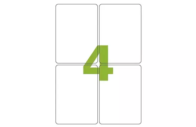 ETIQUETA ADESIVA A4 4 98X139 MM 25 FOLHAS BRANCA - IMPRESSORA INJET OU LASER  | COLACRIL CA4289