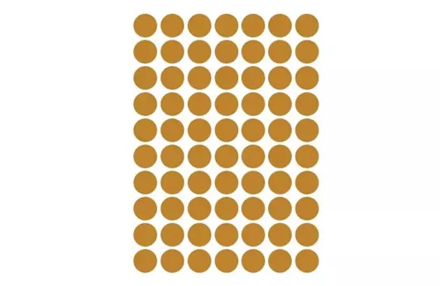 ETIQUETA ADESIVA MULTIUSO REDONDA N° 13MM OURO - 6 FOLHAS 420 ETIQUETAS | COLACRIL 6021OU