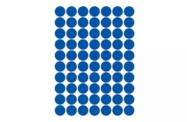ETIQUETA ADESIVA MULTIUSO REDONDA N° 13MM AZUL - 6 FOLHAS 420 ETIQUETAS | COLACRIL 6021AZ