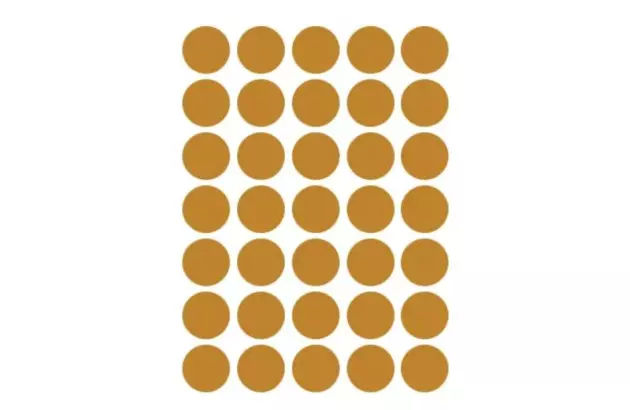 ETIQUETA ADESIVA MULTIUSO REDONDA N° 19 MM OURO - 6 FOLHAS 210 ETIQUETAS | COLACRIL 6001OU
