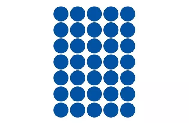 ETIQUETA ADESIVA MULTIUSO REDONDA N° 19 MM AZUL - 6 FOLHAS 210 ETIQUETAS | COLACRIL 6001AZ