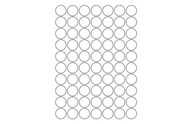 ETIQUETA ADESIVA MULTIUSO REDONDA N° 13MM TRANSPARENTE - 6 FOLHAS 420 ETIQUETAS | COLACRIL 6021TR