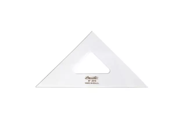 ESQUADRO ACRÍLICO 45° 45° 90° 16CM SEM ESCALA MODELO 2516 - TRIDENT