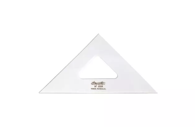 ESQUADRO ACRÍLICO 45° 45° 90° 28CM SEM ESCALA MODELO 2528 - TRIDENT