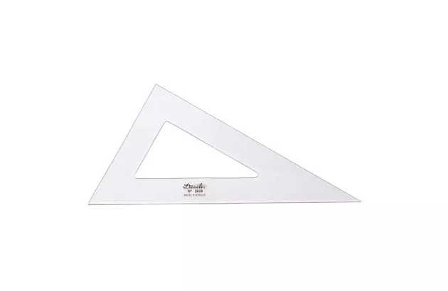 ESQUADRO ACRÍLICO 30° 60° 90° 28CM SEM ESCALA MODELO 2628 - TRIDENT