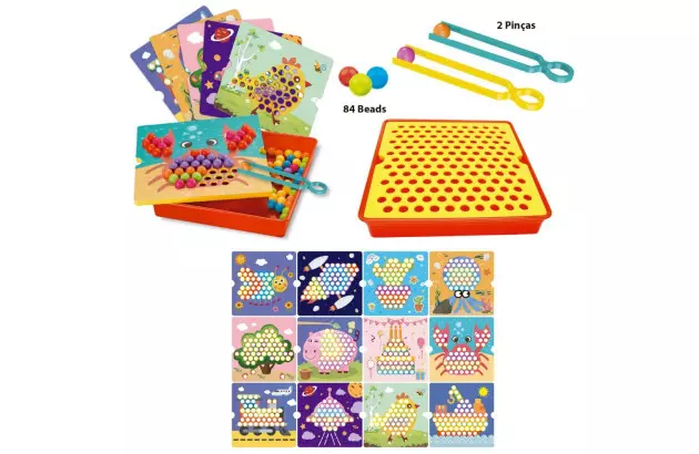 BRINQUEDO EDUCATIVO FOLLOW BEADS 12 DESAFIOS +3ANOS - EDUCA PLAY | LINHA INCLUSIVA
