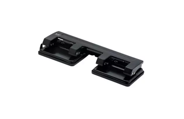 PERFURADOR DE PAPEL 4 FUROS 20 FOLHAS METÁLICO PRETO 80MM ENTRE FUROS, 12MM DE ALCANCE | BRW PF1004
