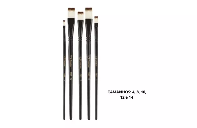 KIT PINCEL DE PELO CHATO ARTÍSTICO MESCLADO 05 UND 5505 CONDOR