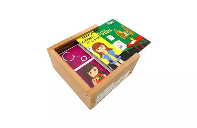 JOGO DA MEMORIA ALFABETO LIBRAS MDF 52 PEÇAS + 3 ANOS 1773 CARLU