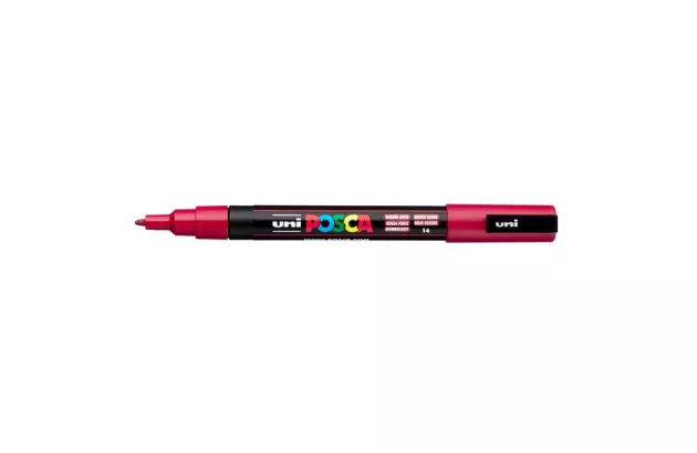 BLISTER CANETA UNI POSCA PC-3M FINA VERMELHO ESCURO