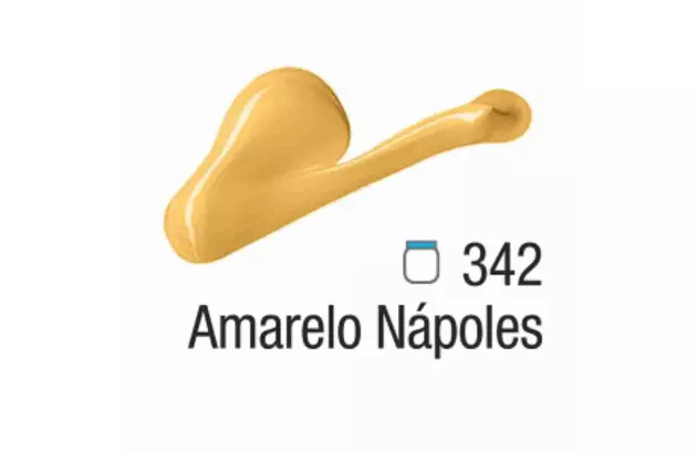 TINTA ACRÍLICA PARA TELA ACRYLIC COLORS 20ML AMARELO NÁPOLES 342 - UNIDADE | ACRILEX 13123