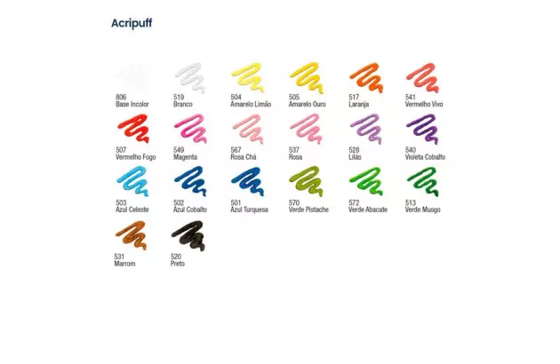 TINTA ACRIPUFF PARA TECIDO 35ML AMARELO OURO 505 – EXPANSÃO A CALOR | ACRILEX 4812