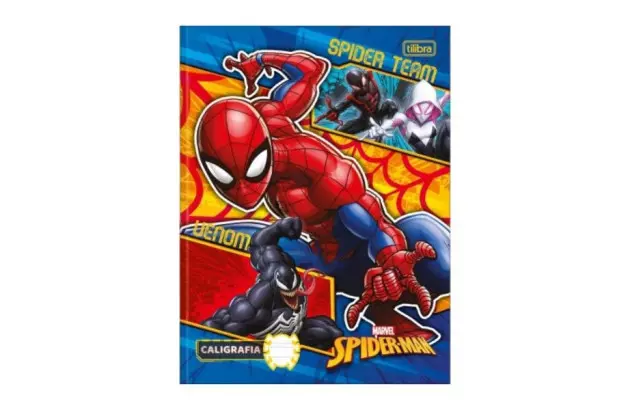 CADERNO DE CALIGRAFIA CAPA DURA COSTURADO 40 FOLHAS SPIDERMAN 187X245MM - UNIDADE | TILIBRA