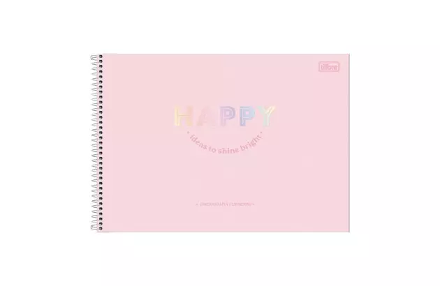 CADERNO DE DESENHO CAPA DURA 80 FOLHAS HAPPY SORTIDO 200X275MM - UNIDADE | TILIBRA
