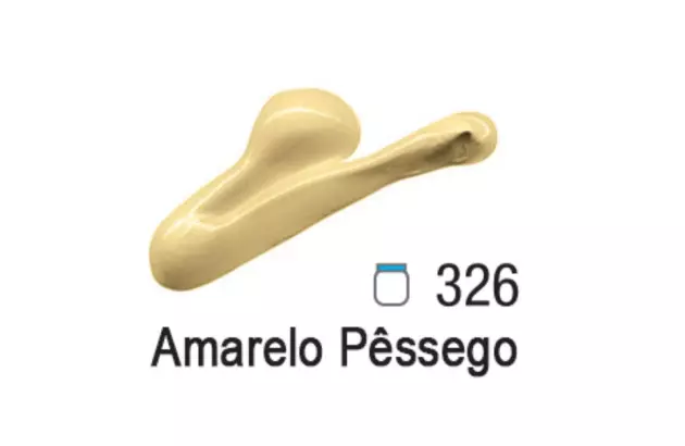 TINTA ACRÍLICA PARA TELA ACRYLIC COLORS 20ML AMARELO PÊSSEGO 326 - UNIDADE | ACRILEX 13123