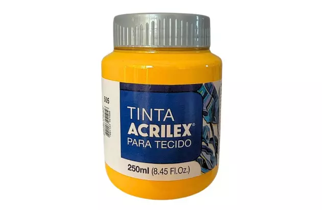 TINTA PARA TECIDO FOSCA 250ML AMARELO OURO 505 - UNIDADE | ACRILEX 4125