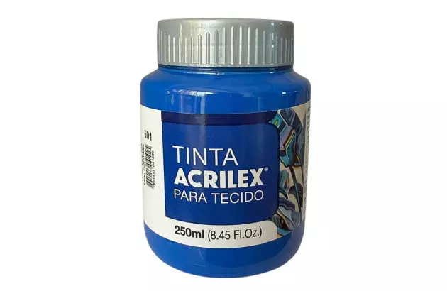 TINTA PARA TECIDO FOSCA 250ML AZUL TURQUESA 501 - UNIDADE | ACRILEX  4125