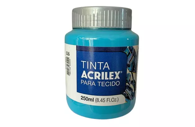 TINTA PARA TECIDO FOSCA 250ML AZUL MAR 535 - UNIDADE | ACRILEX 4125