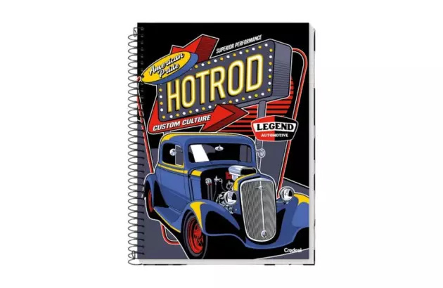 CADERNO UNIVERSITÁRIO 1 MATÉRIAS 96 FOLHAS CAPA DURA SUPERCARS CREDEAL