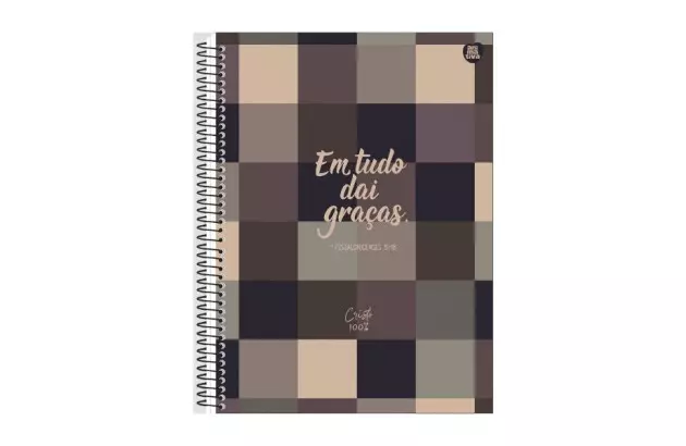 CADERNO CAPA DURA 15 MATERIAS 240 FOLHAS CRISTO 100% ANIMATIVA