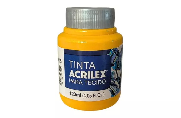 TINTA PARA TECIDO FOSCA 120ML AMARELO OURO 505 - UNIDADE | ACRILEX  4112