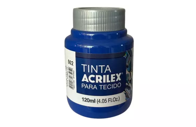 TINTA PARA TECIDO FOSCA 120ML AZUL COBALTO 502 - UNIDADE | ACRILEX  4112