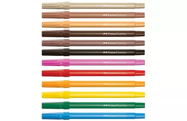 CANETA HIDROGRAFICA 12 CORES CARAS E CORES  FABER CASTELL