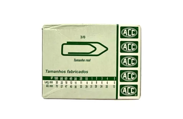 CLIPES 3/0 AÇO GALVANIZADOS PARA PAPEL - CAIXA COM 50 UNIDADES  | ACC